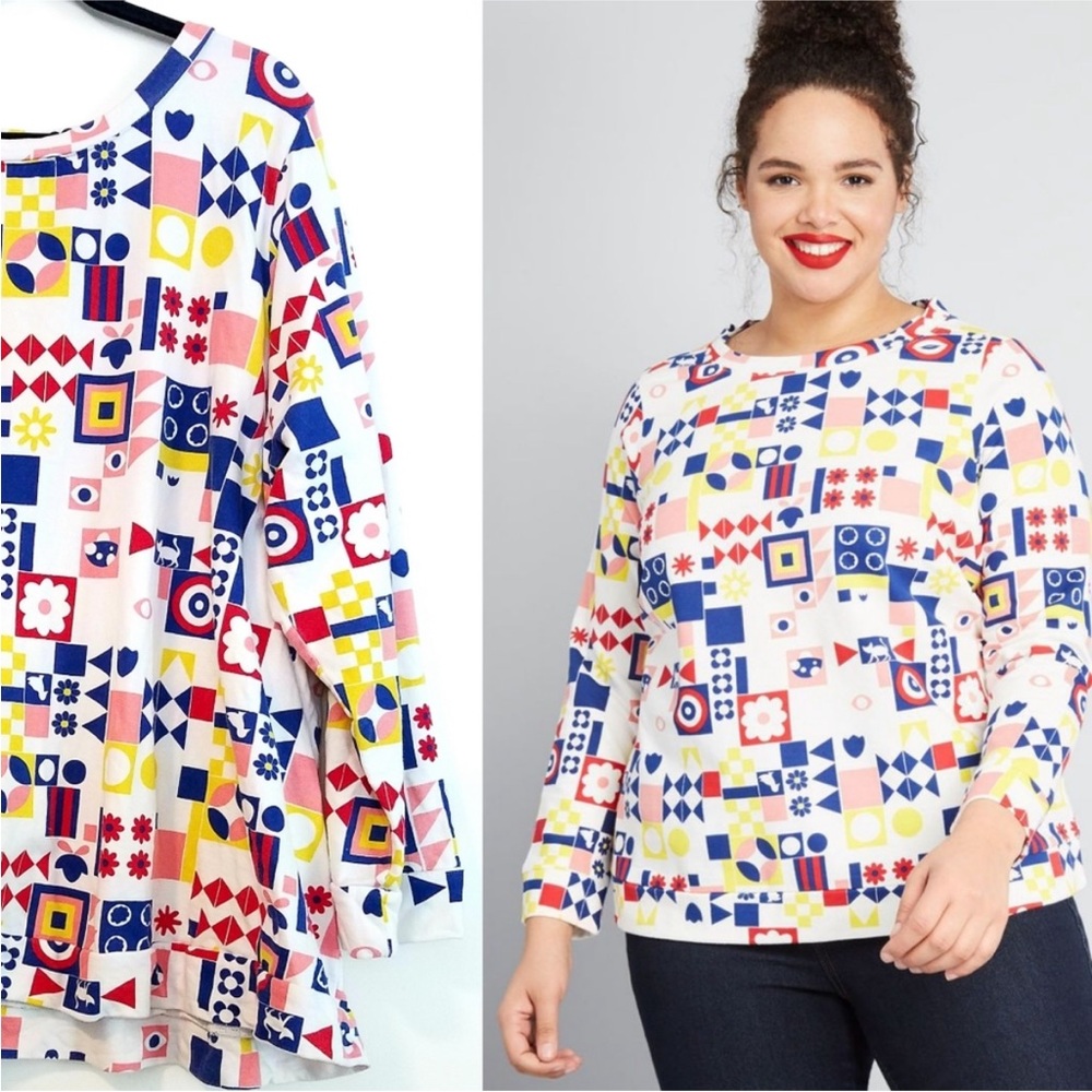 ModCloth Motif Appreciation Sweatshirt Top Size S NEW